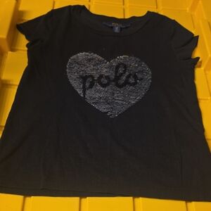 Polo by Ralph Lauren Dark Blue Sequin Heart Tee